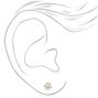 18kt Gold Plated Cubic Zirconia Round Stud Earrings - 5MM,