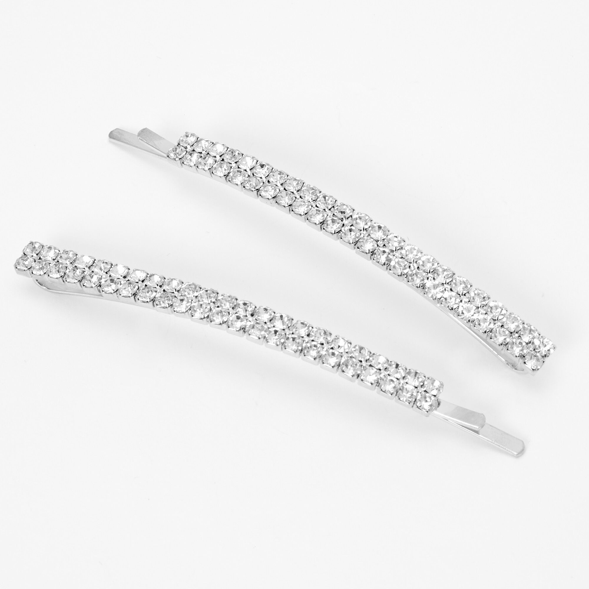 Silver Rhinestone Hair Pins - 2 Pack | Icing US