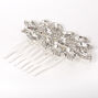 Silver Rhinestone Halo Leaf Hair Comb,