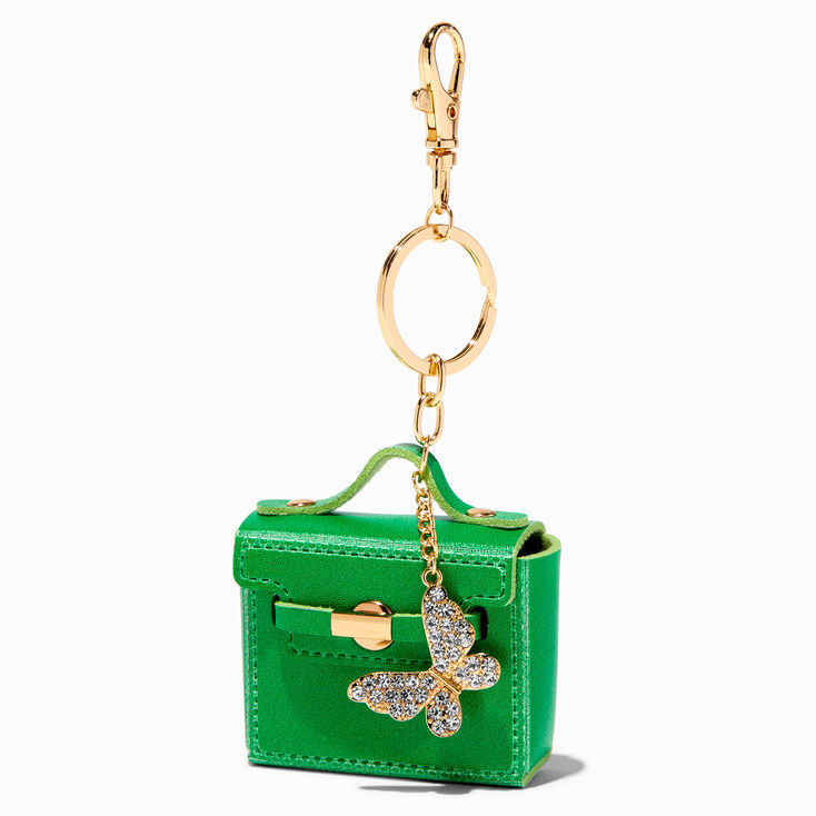 Butterfly Charm Green Purse Keychain,