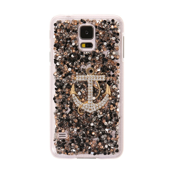 Crystal Embellished Anchor Phone Case,
