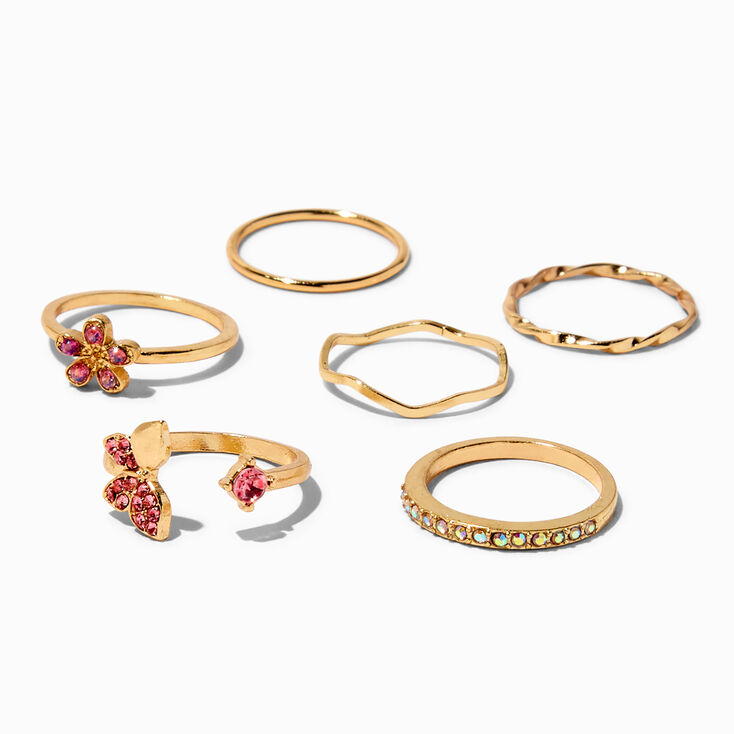 Gold-tone Crystal 25MM Hoop Earrings Stack - 3 Pack,