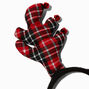 Jingle Bells Plaid Reindeer Antlers Headband,