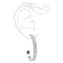 Silver 50MM Rugged Textured Hoop Earrings,