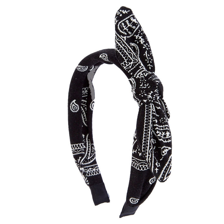 Black Bandana Print Headband,