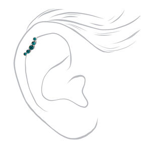 Teal And Black Mixed Helix Earrings - 3 Pack,