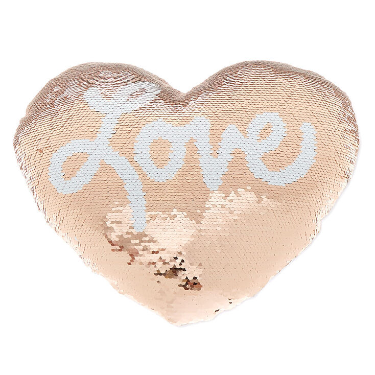 Reversible Sequin Love Pillow,