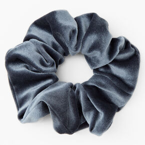 Medium Flat Velvet Hair Scrunchie - Gray,