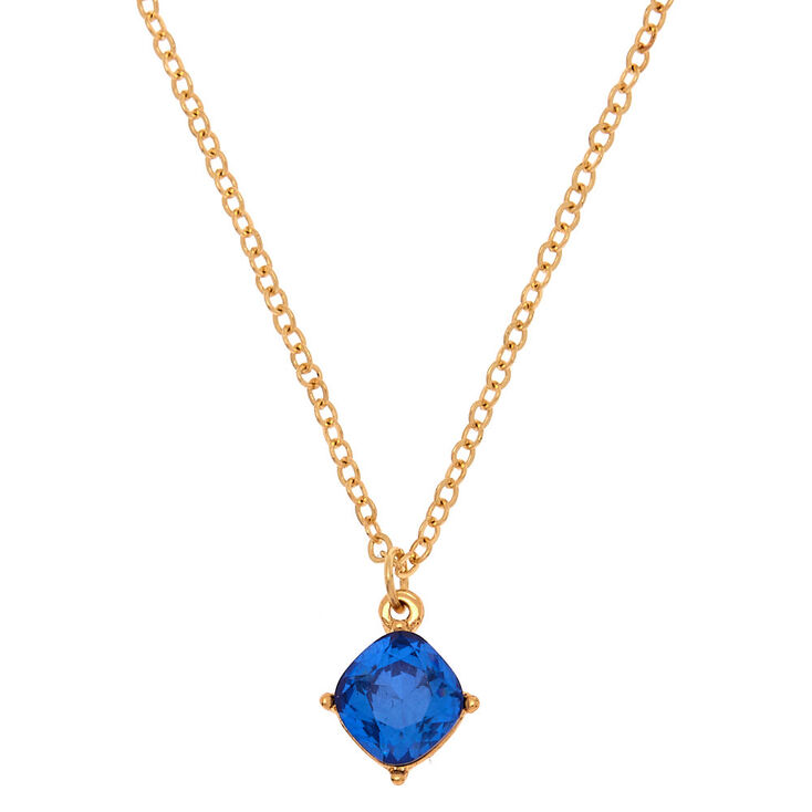 September Birth Stone Pendant Necklace - Sapphire,