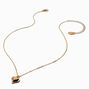 Gold-tone Puffy Heart Pendant Necklace,