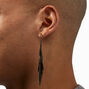 Black Fringe 3.5&quot; Drop Earrings,