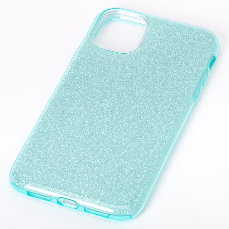 Teal Glitter Protective Phone Case - Fits iPhone 11,