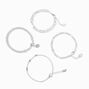 Silver Geometric Chain Bracelets - 4 Pack,