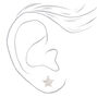 Silver Cubic Zirconia Star Stud Earrings,