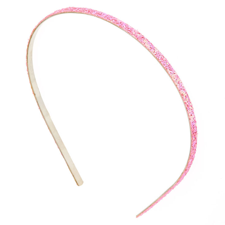 Neon Pink Iridescent Glitter Headband,