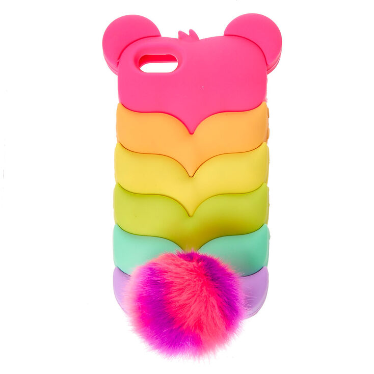 Rainbow Bear Pom Phone Case,