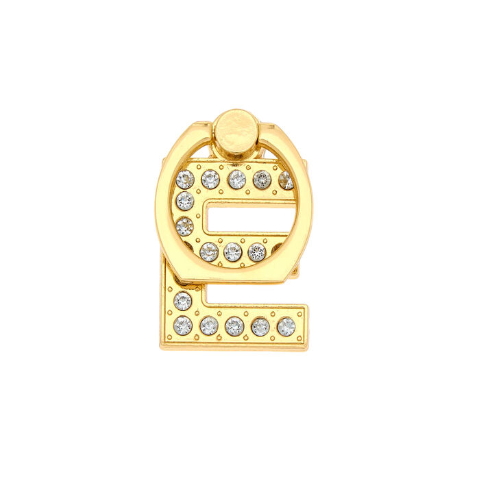 Gold Initial Ring Stand - E,