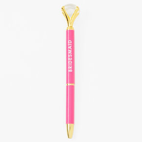 Bridesmaid Diamond Top Pen - Pink &amp; Gold,