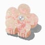 Pink Pearlized Flower Medium Hair Claw,