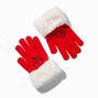 &quot;Santa&#39;s Favorite Ho&quot; Red Furry-Trim Gloves,