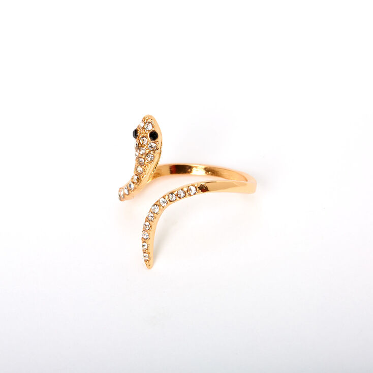 Gold Embellished Snake Wrap Ring,