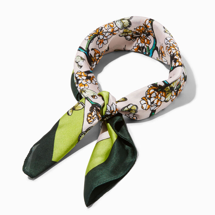 Green Silky Butterfly Headwrap,