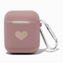 Mauve Heart Silicone Earbud Case Cover - Compatible With Apple AirPods&reg;,