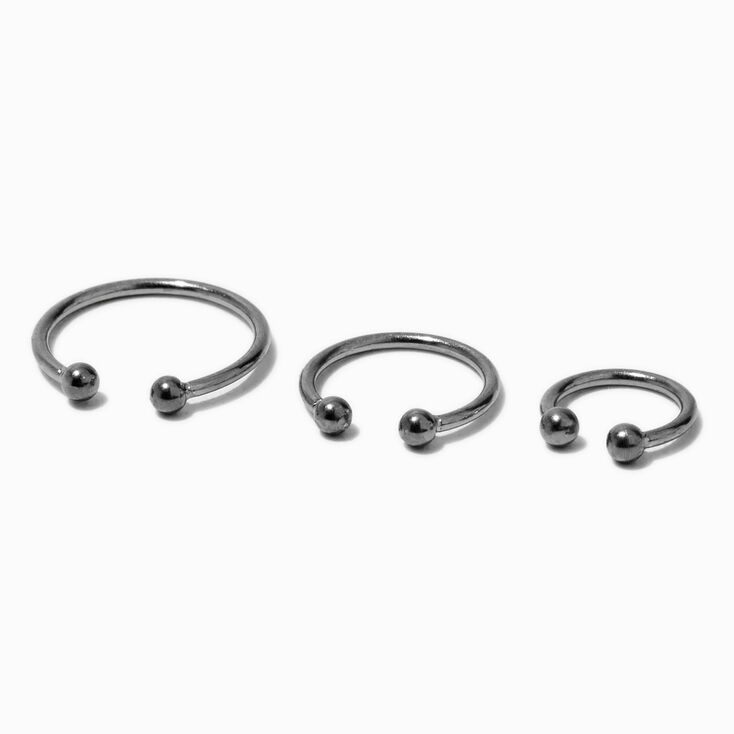 Silver-tone Mixed Faux Nose Rings - 3 Pack,