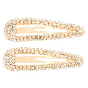 Gold Rhinestone Snap Clips - 2 Pack,