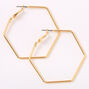 Gold 40MM Hexagon Hoop Earrings,