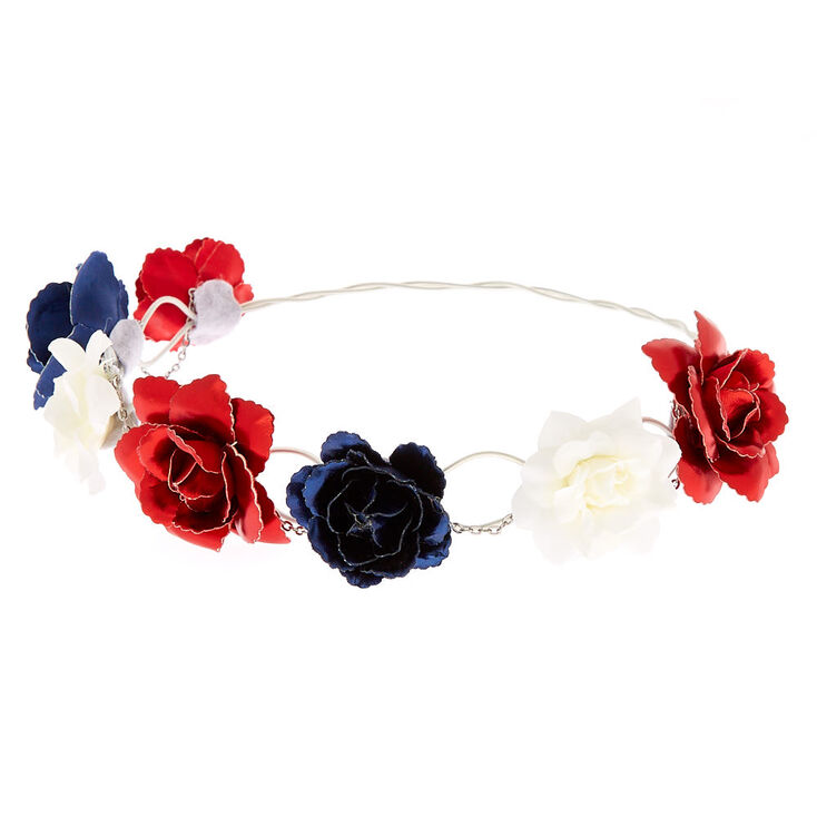 Patriotic Flower Crown Headwrap,
