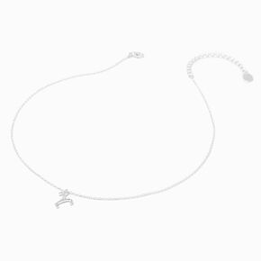 Silver Zodiac Embellished Pendant Necklace - Aries,