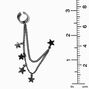 Black Star Charm Ear Cuff Connector Drop Earrings,