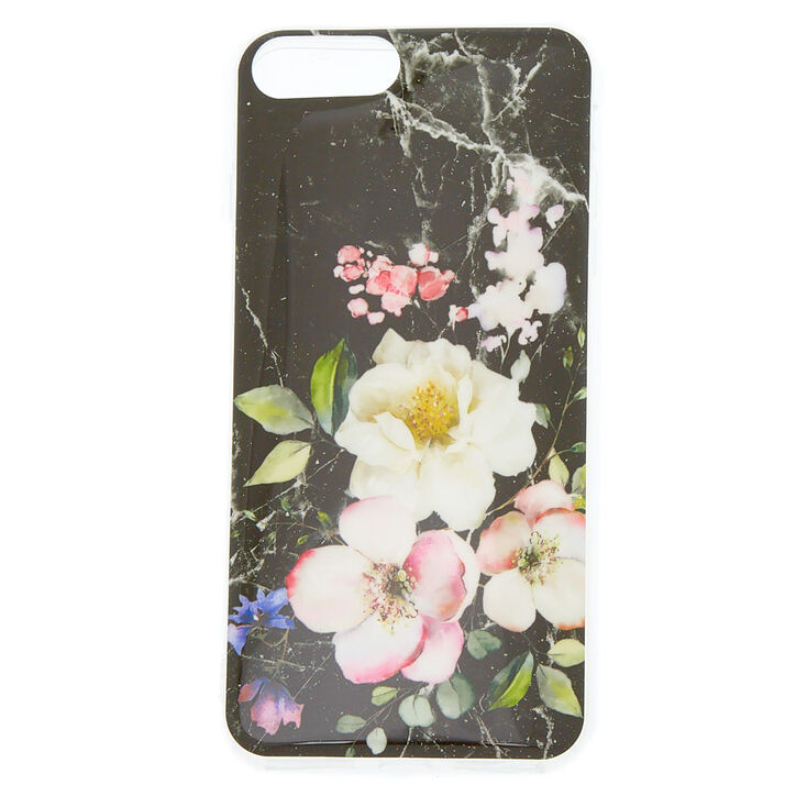 Marbled & Floral Phone Case - Fits iPhone 6/7/8 Plus,
