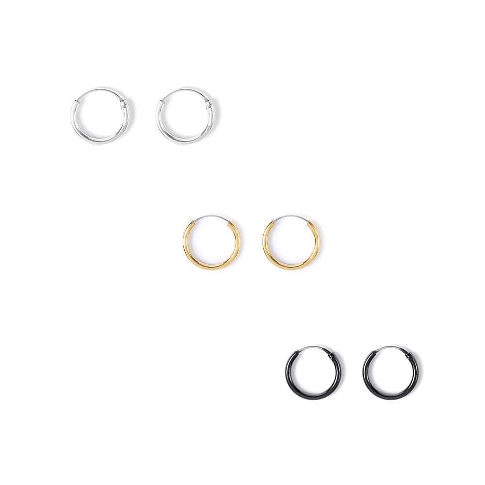 black mini hoop earrings