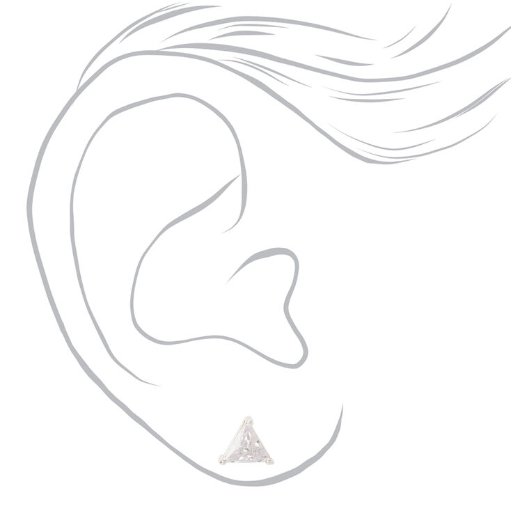 Silver Cubic Zirconia Triangle Jewelry Set - 2 Pack,
