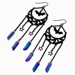 Celestial Hoop Chain Fringe 4&quot; Drop Earrings,