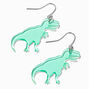 Green T-Rex Dinosaur 1.5&quot; Drop Earrings,