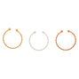 Mixed Metal Twisted Faux Hoop Nose Rings - 3 Pack,