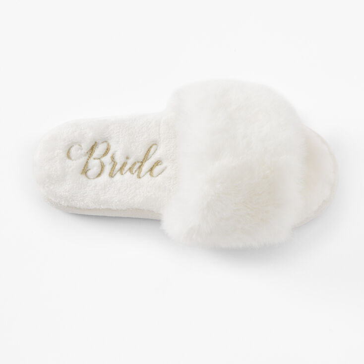 Bride Slipper Sandals - White, S/M,