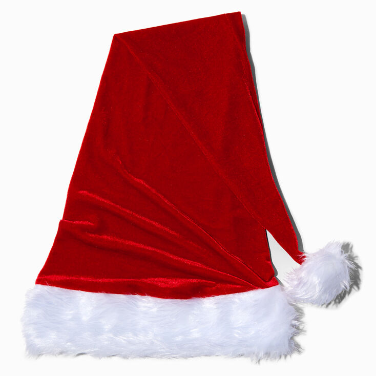Red Velvet Long Santa Hat,