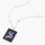 Silver Initial Rectangle Mood Pendant Necklace - S,