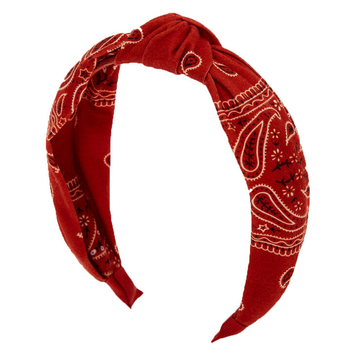 Bandana Knotted Headband - Rust,