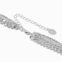 Silver-tone Cable Chain Stack Multi-Strand Necklace,