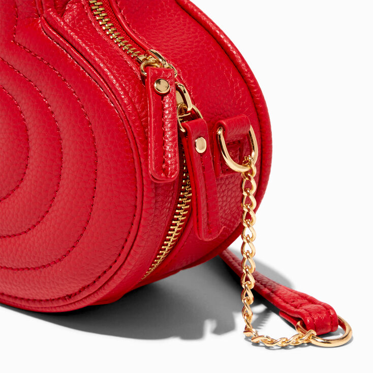 Quilted Red Heart Crossbody Bag