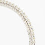 Silver Rhinestone Pearl Headband - Ivory,