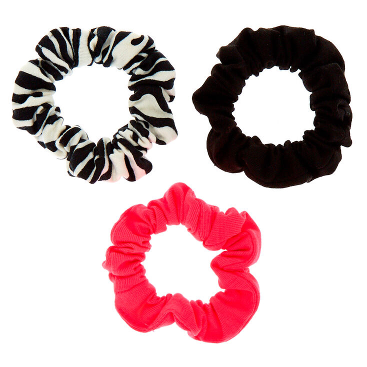 Small Neon Zebra Hair Scrunchies - 3 Pack,