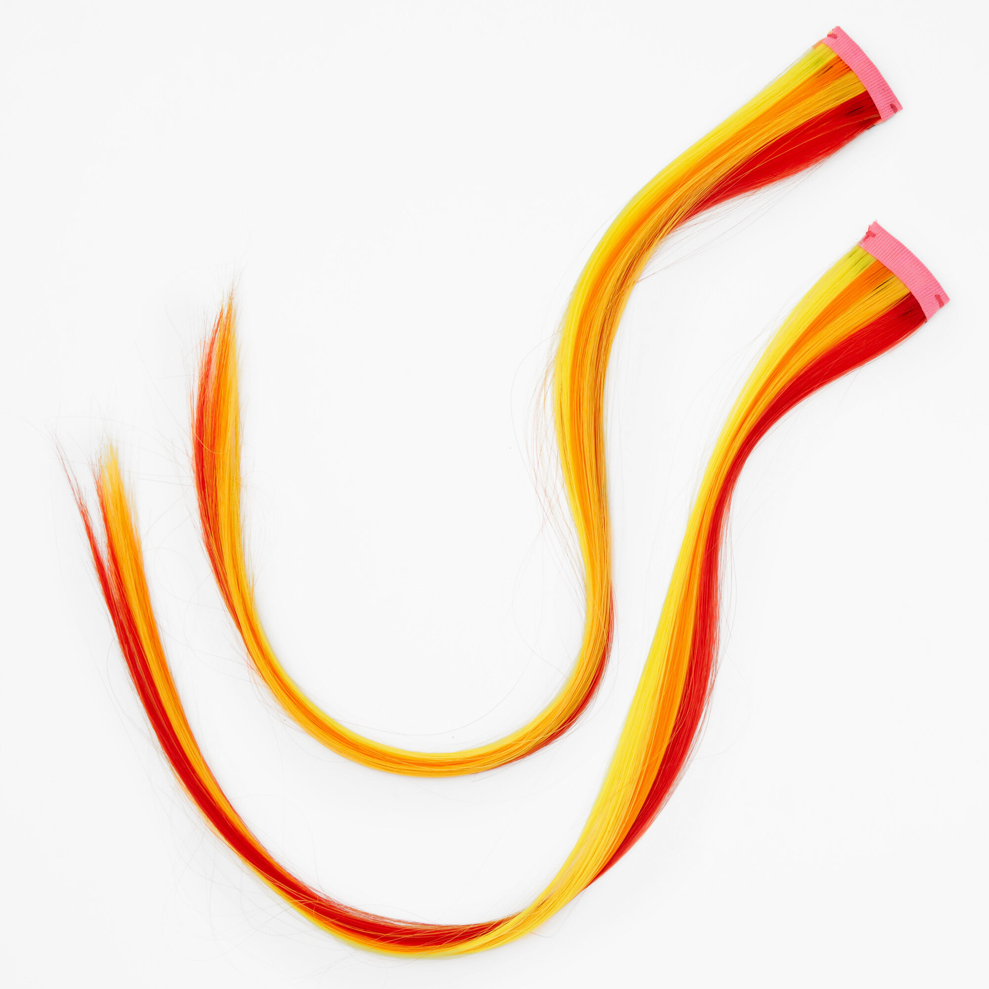 Fire Flame Striped Faux Hair Clip In Extensions - 2 Pack | Icing US