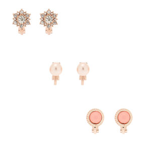 Women S Earrings Studs Hoops Drops Icing Us Rose Gold Clip On Stud Earrings 3 Pack