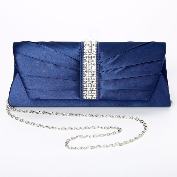 Embellished Clutch Bag - Navy,